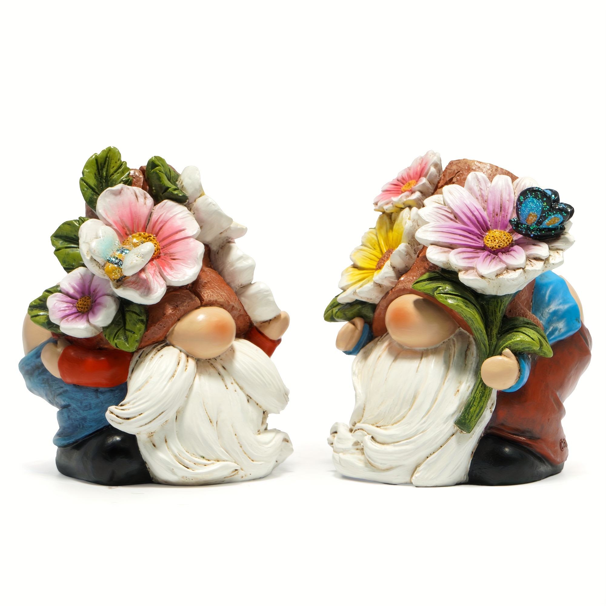 

2 Pcs Spring Garden Gnomes Figurines Decorations Funny Garden Naughty Statue Flowers Gnomes Spring Outdoor Decor Flowers Language Conveys Feelings And Tells A Unique