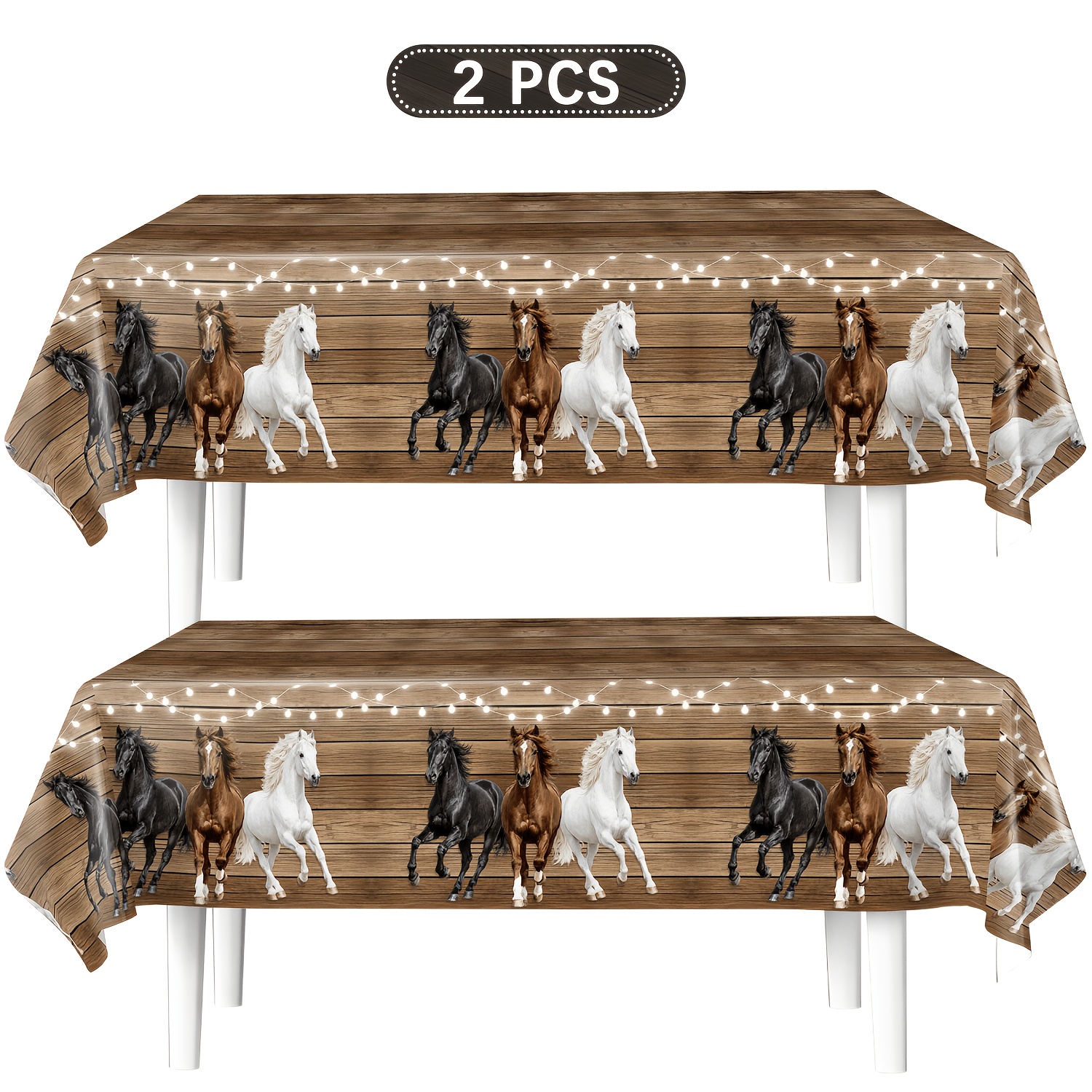 TEMU Horse Birthday Decorations, 2pcs Horse Birthday Party Tablecloths, Cowboy Party Decorations, Western Theme Party Supplies, Animal Birthday Party