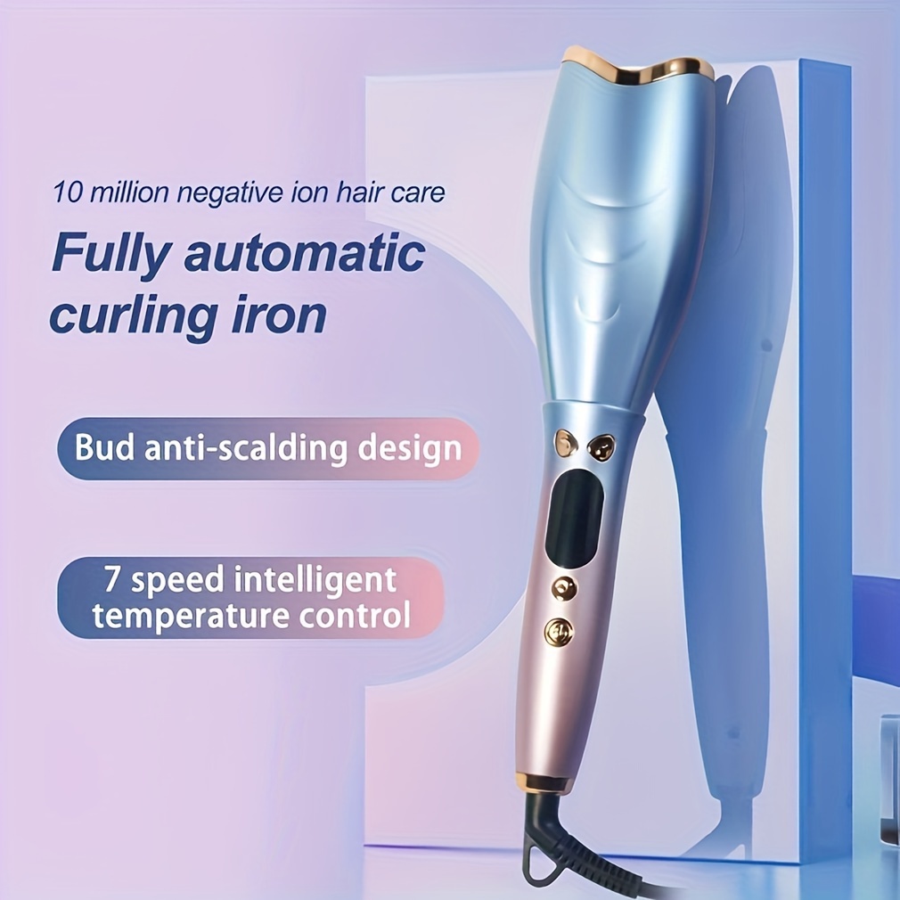 

Auto-rotating Curling Wand, 2-way Rotation, Ionic Curling Wand, 7 Adjustable Temperatures, Anti-tangle And Anti-scald, Fast Heating Curling Wand For Hair Styling