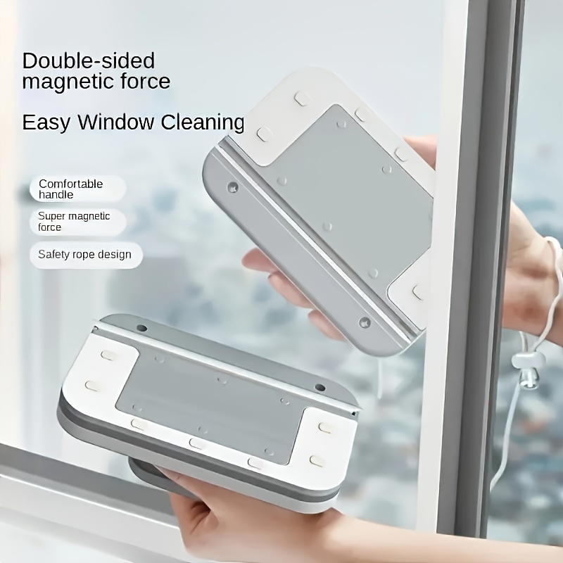 

Magnetic Window Cleaner For Single-layer Glass - Double-sided Wiper, Safe & Practical High-rise Cleaning Tool, Durable Abs/rubber