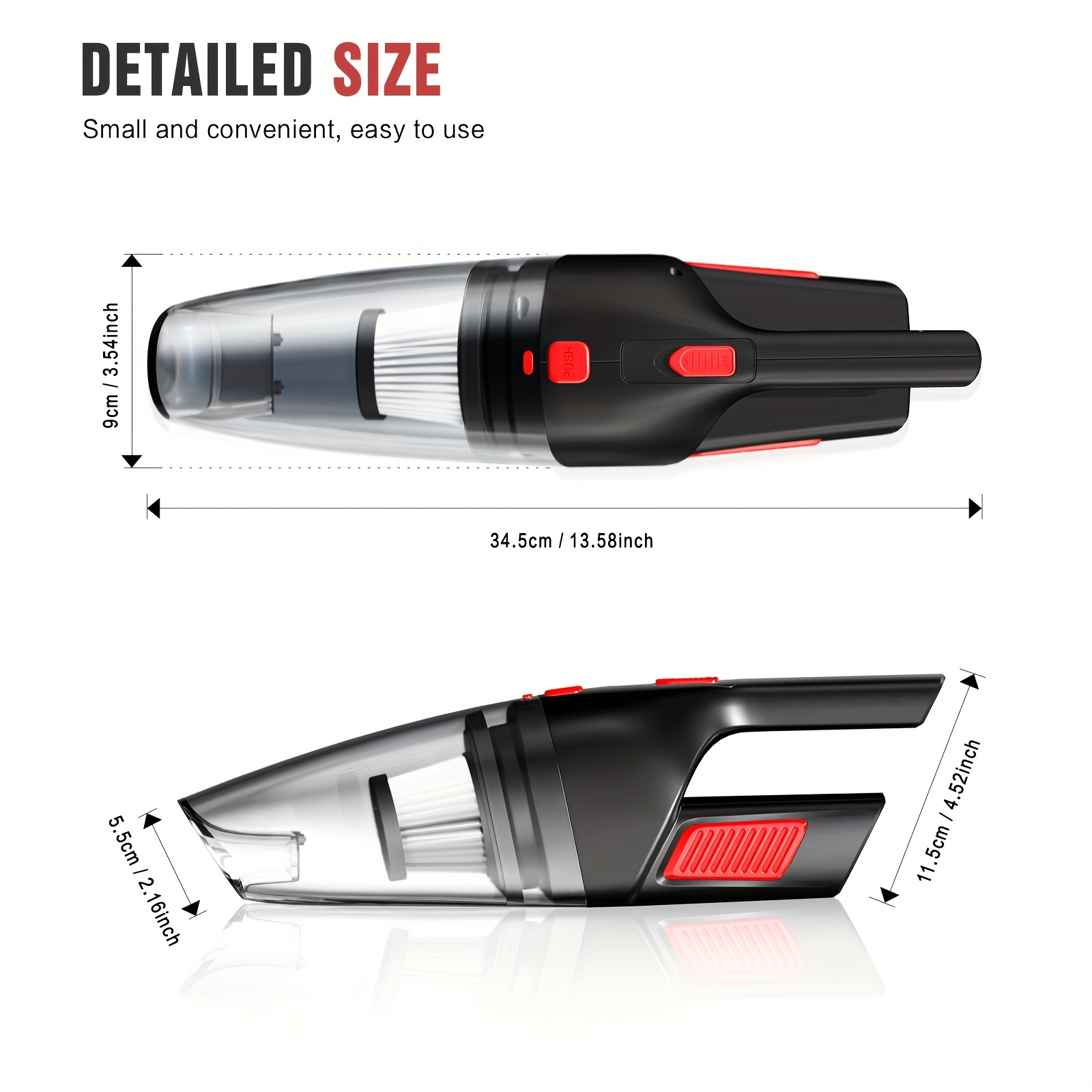 wireless convenient handheld car vacuum cleaner powerful suction kitchen floor cleaning supplies usb charging mini cleaning dust collector suitable for cars rv home office industrial sites and other   tools Product details 2