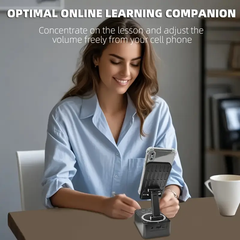 wireless phone stand 5 in 1 cell phone stand with wireless adjustable phone mount for tablet for iphone portable cellphone holder with base sound emergency rechargeable electronic gadgets cool electronics Product details 9