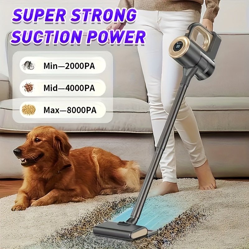 1 JKUOO Draadloze Stofzuiger met LED Borstelkop - Krachtige 8KPa Zuigkracht, 1.3L Grote Stofbeker, Draadloze Handstofzuiger, USB Oplaadbaar, HEPA Filter, Geschikt voor Harde Vloeren, Tapijten, Huisdierenhaar - Lichtgewicht en Stil 65dB, Compacte Opslag - Ideaal voor Thuis, Appartement, Snelle Schoonmaak, Stijlvol Ontwerp, Hoogrenderende Filtratie voor Kleine Ruimtes, Draadloze Stofzuiger voor Thuis, Zware Stofzuiger voor Thuis, Stofzuiger en Dweil,