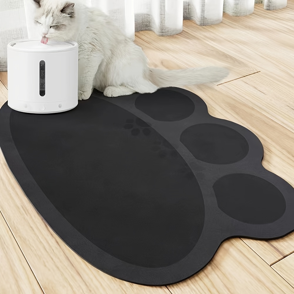 

Waterproof And Easy-to-clean Synthetic Rubber Cat Feeding Mat - Absorbent Pet Food Mat For Cats