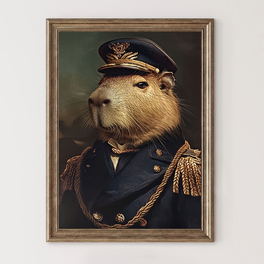 TEMU 1pc Capybara Poster - Capybara Wall Art Suitable For Bedroom, Bathroom, Living Room - Animal-themed Retro Victorian & Contemporary Style -
