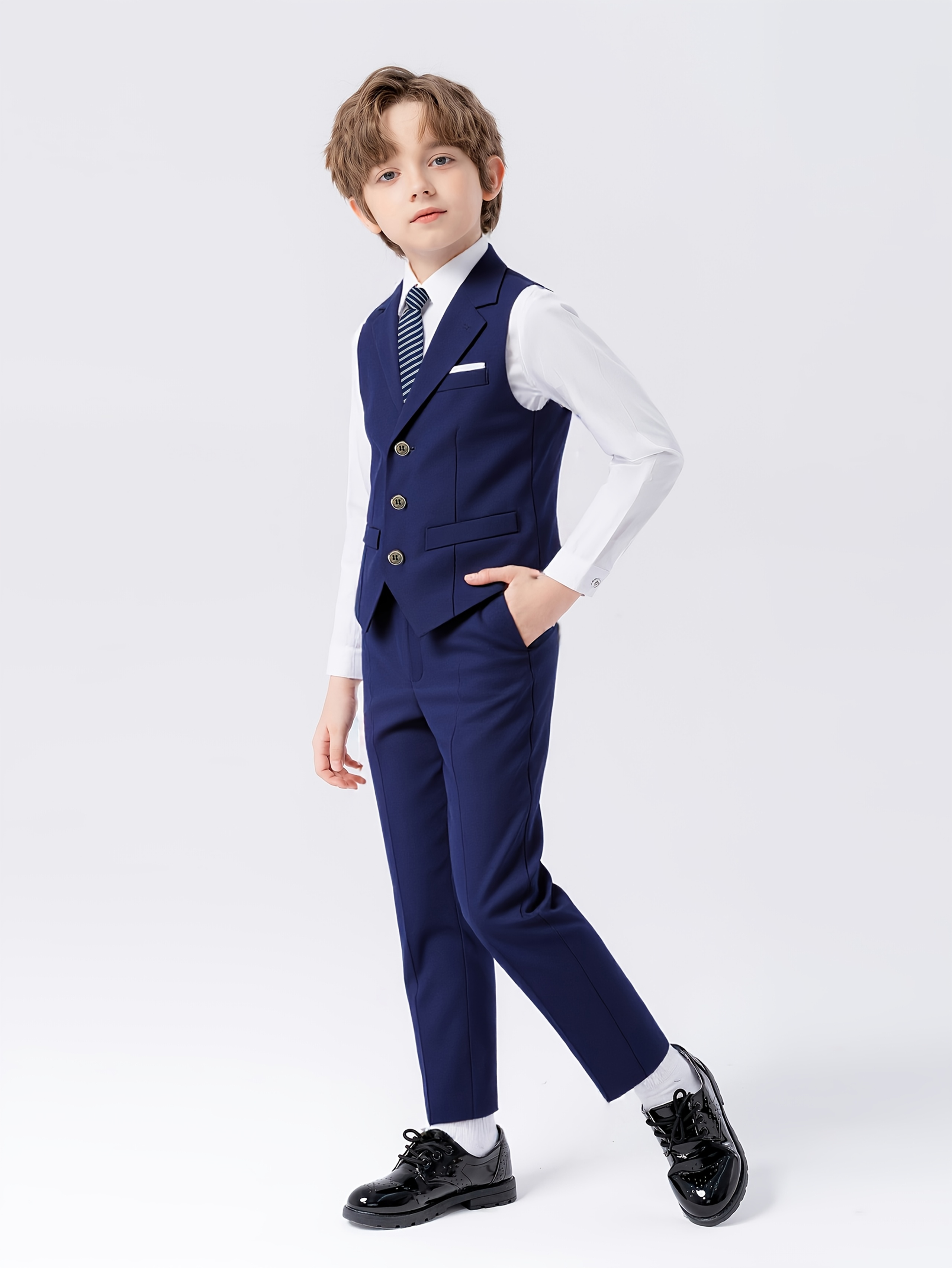 boys fashion childrens formal dress set vest pants tie - Temu Georgia
