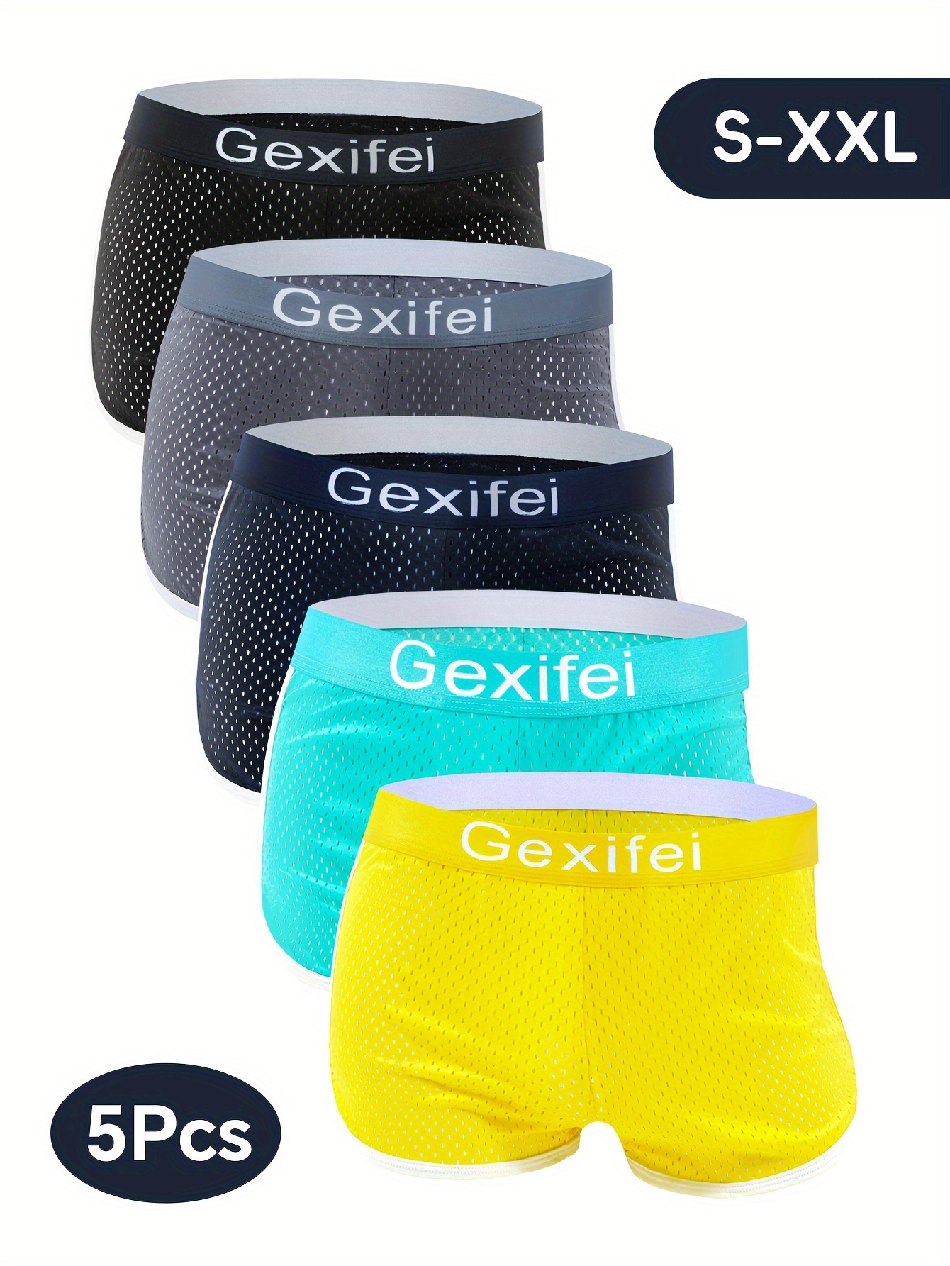 Ice Silk Boxers Hello Mesh Men's Boxer Briefs 4-Pack - Breathable Ice Silk Underwear With Comfort Fit Mesh Underwear Men
