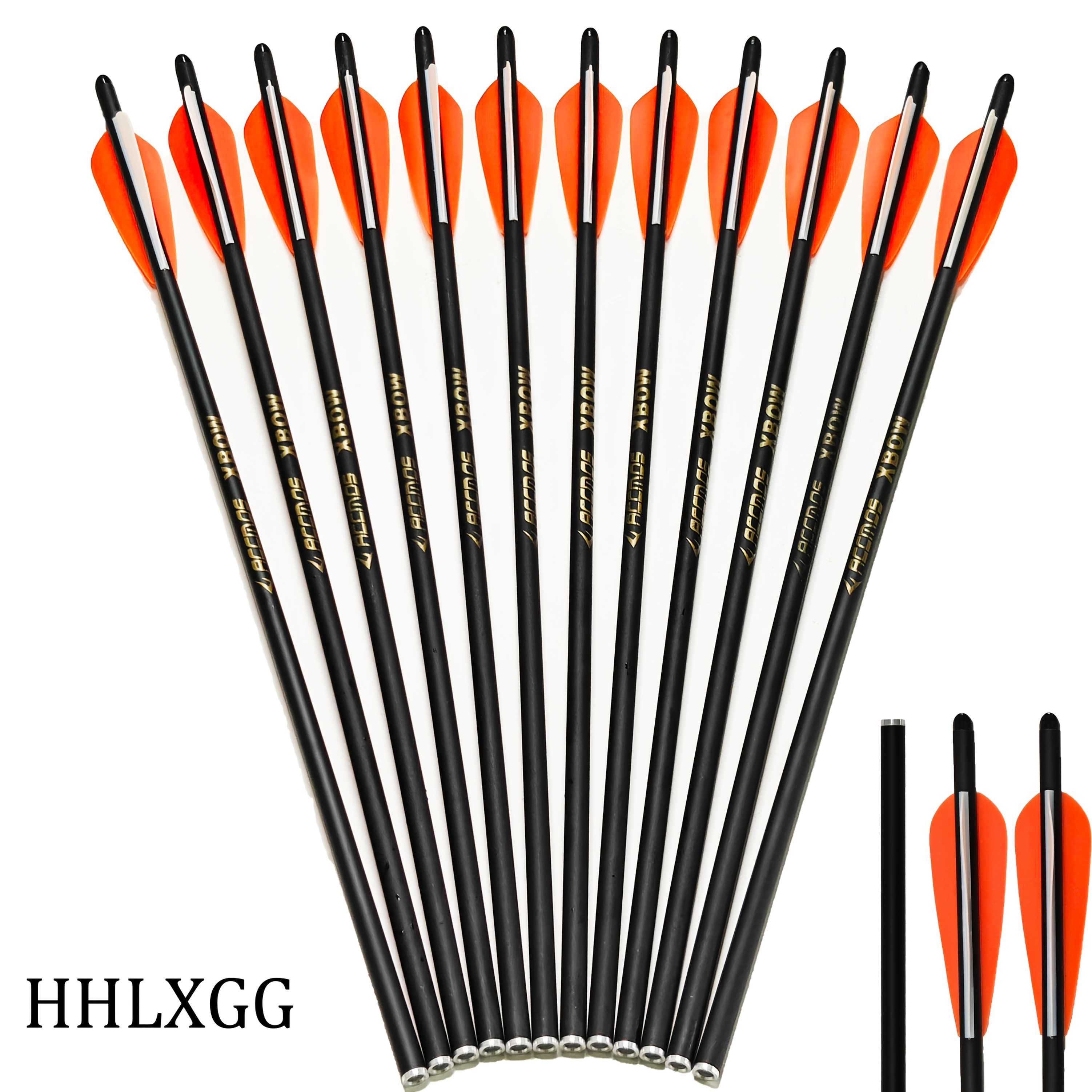 ACCMOS Carbonpfeile 12 Stück - Spine 500 Für Bogenschießen 22-30 Zoll