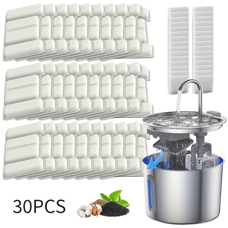 TEMU 15/30pcs Cat Water Fountain Filter- Suit For Pet Water Fountain For Indoor
