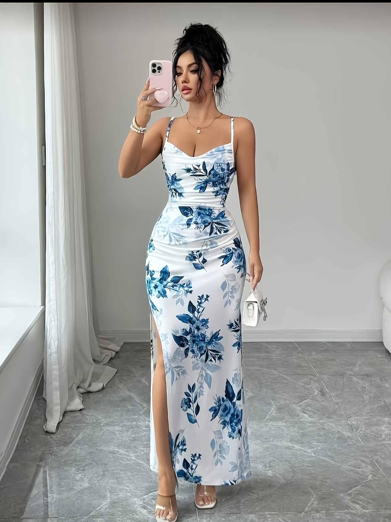black and white polka dot dress for women Backless Halter Neck Polka Dot Maxi Dress  Charming Charlie