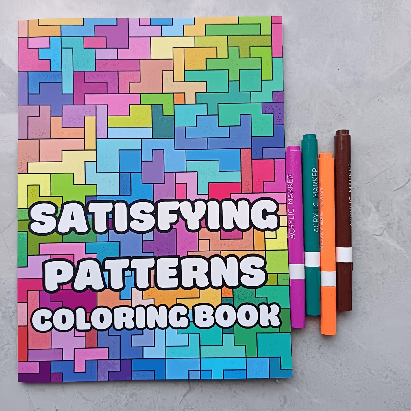 TEMU This Coloring Book, Measuring 280mm × 210mm (8.26in × 11in), Contains 24 Pages Filled With And Creative Geometric Patterns. From Irregularly