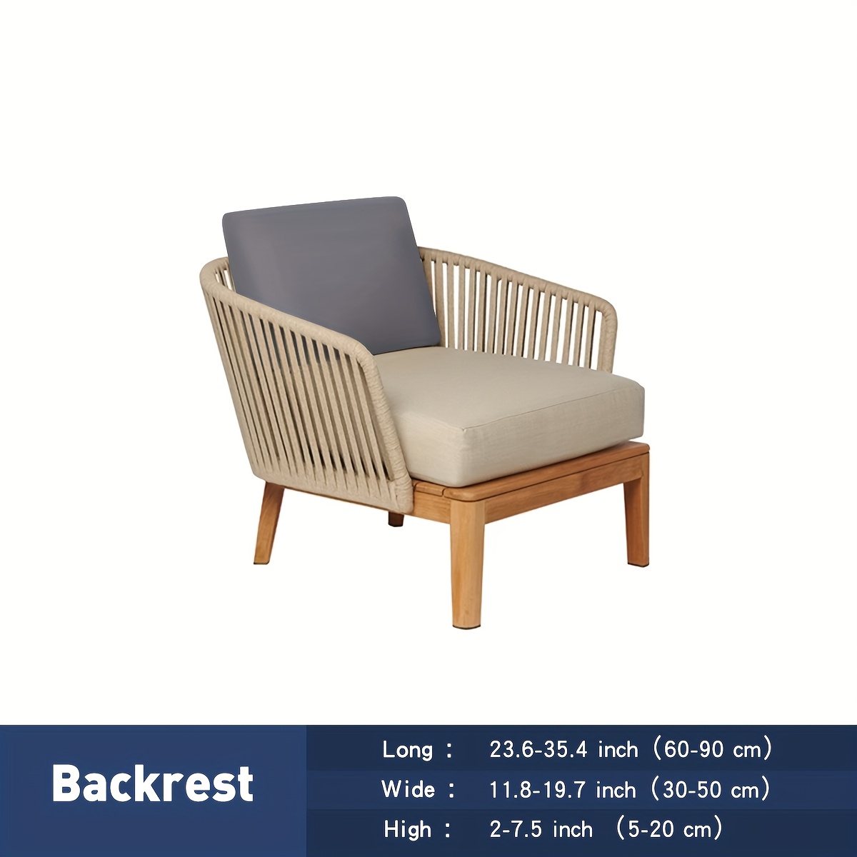 TEMU 1pc Stretch Outdoor Courtyard Sofa Cover Semi-enclosed Sofa Case Single -person Cushion Cover And Backrest Cover