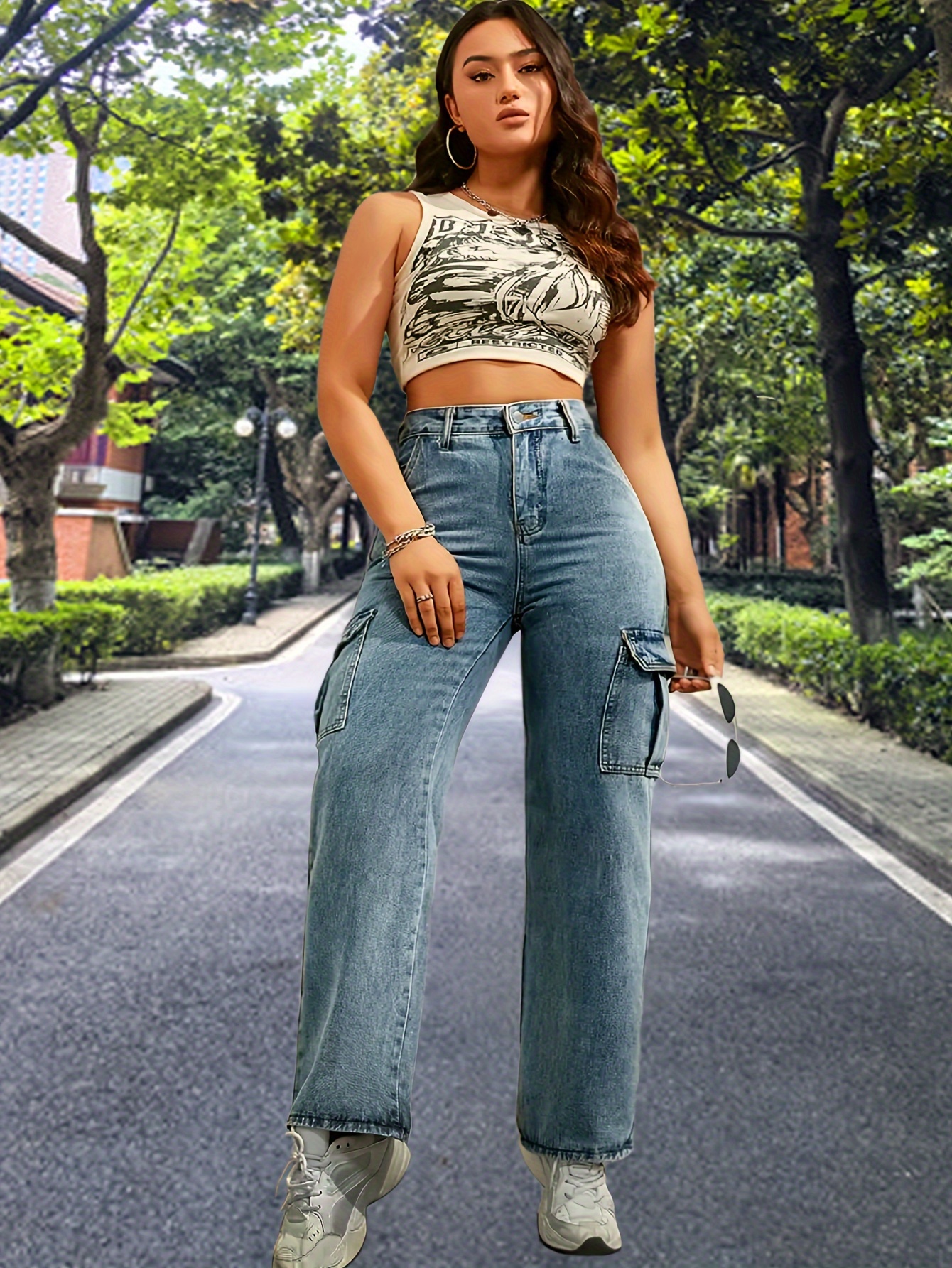 women's plus size high waisted jeans skinny straight leg Temu