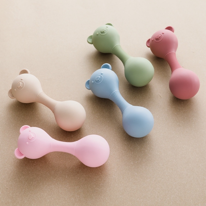 Baby Silicone Bear Sensory Toy - Interactive Rattle & Sound Maker with Soft Textured Design, Multi-Color Options for Infant Developmental Play, Christmas Birthday Gift for Newborns Toddlers, Toy for Baby, Toddler Play, Playful Design, Nontoxic Material, First Birthday Present