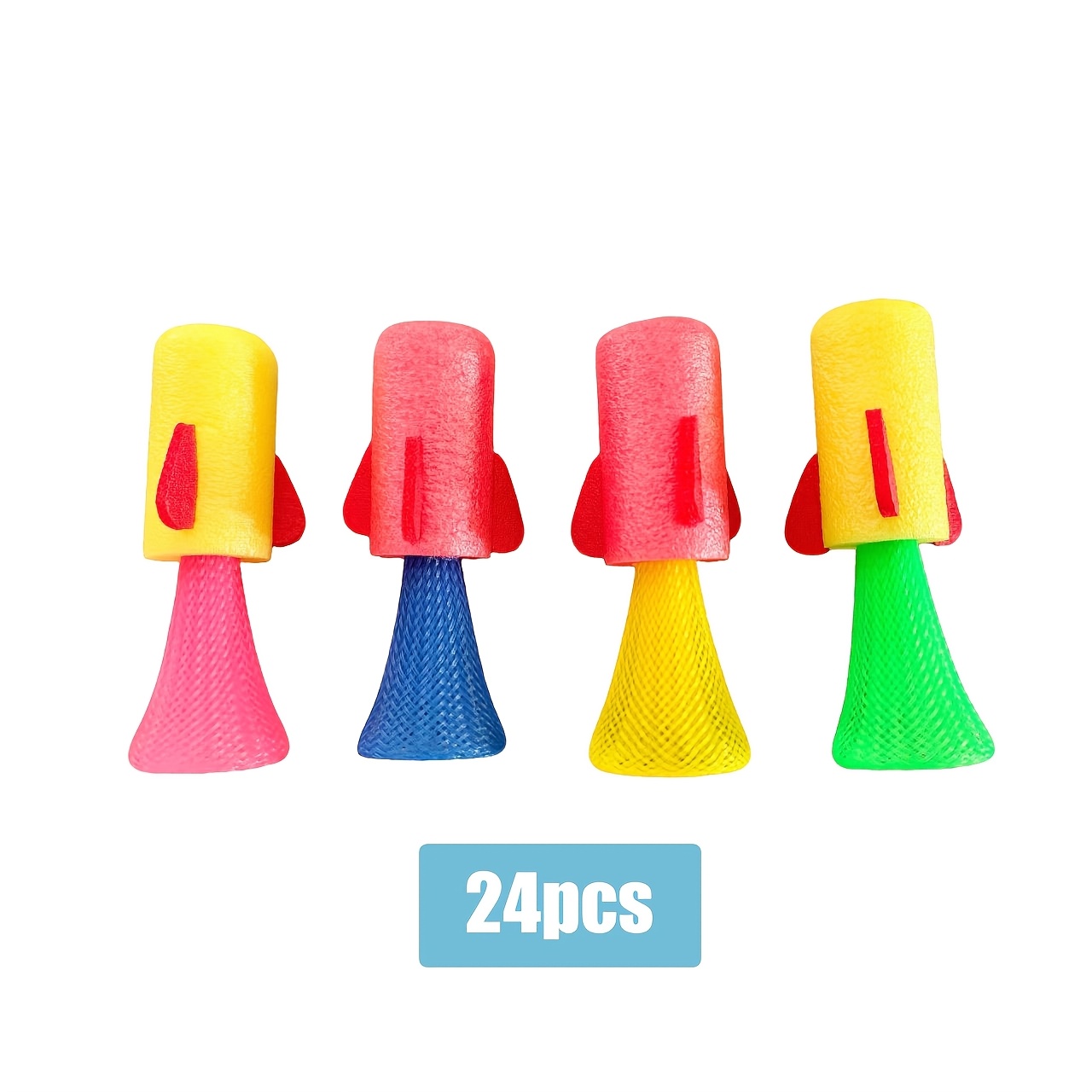 Image of 24pcs Rocket Toys - Press Toys, Bouncing Rocket Launchers, Toys For Boys And Girls, Classroom Rewards, Birthday Party Gifts, Christmas And Halloween Gifts