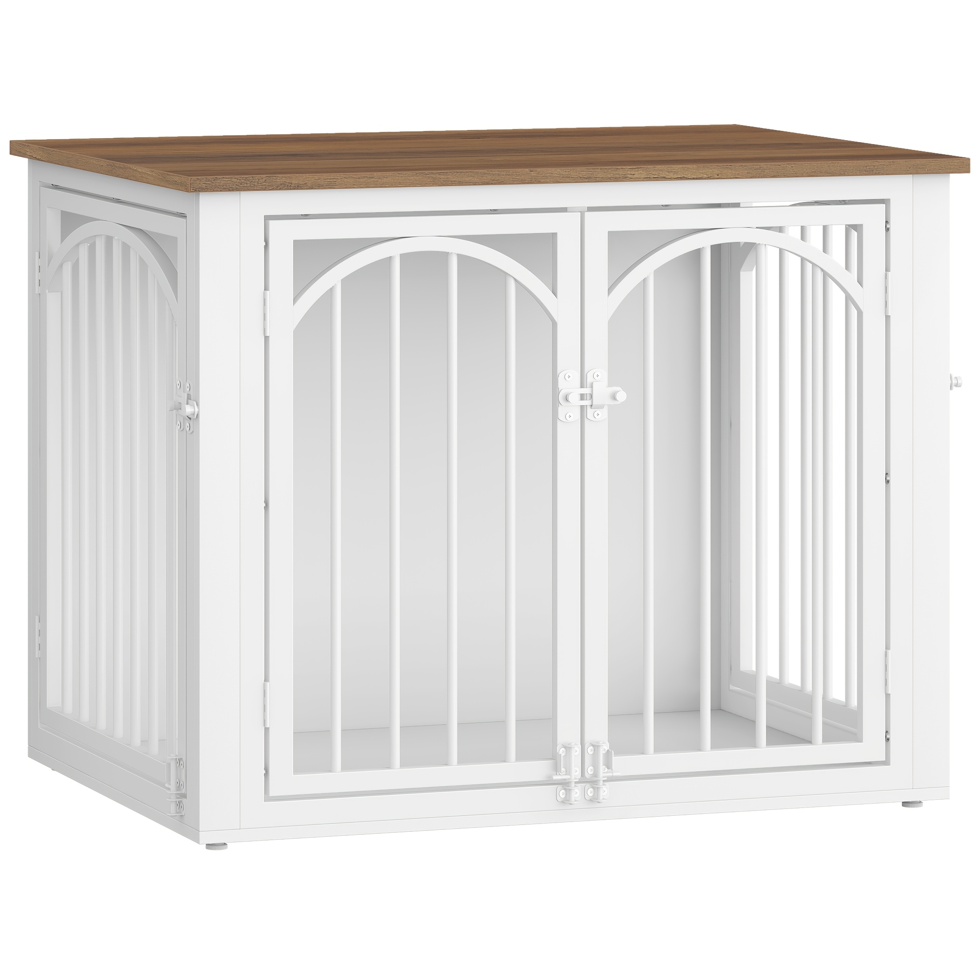 Dog Crate Furniture, 80cm Home Four-door Dog Crate, Modern Wooden Dog Crate With Side Table, Suitable For Small And Medium-sized Dogs, Indoor Dog Crate, Dimensions: 80 X 60 X 63cm