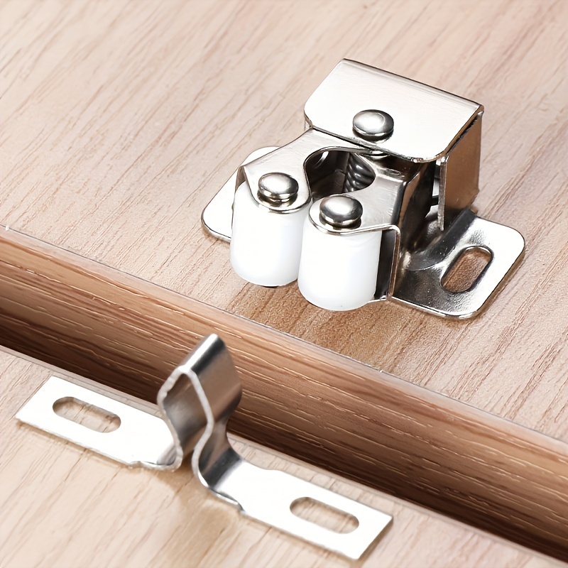 

4pcs Heavy-duty Metal Clasp Locks, Sleek With White Knobs - Cabinet & Door Fasteners For Home And Office