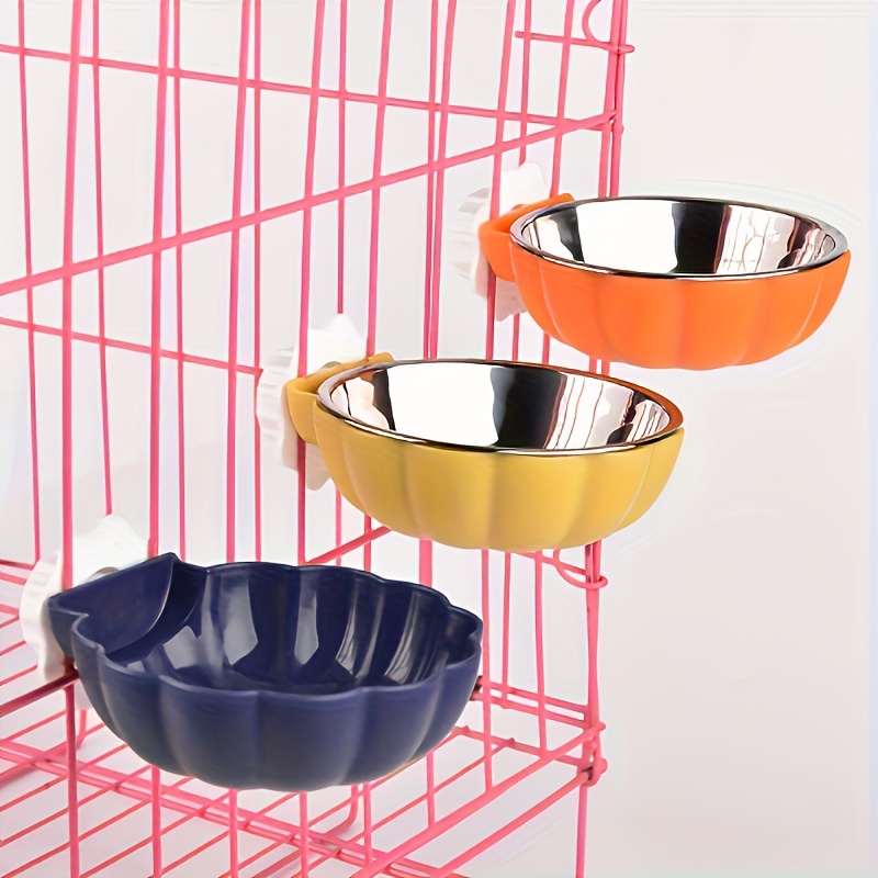 

Stainless Steel Hanging Pet Bowl For Cats - Pumpkin-shaped, Non-slip Feeding & Water Dish