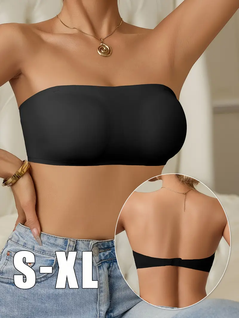 1pc strapless bandeau seamless bra removable built in pads - Temu Mauritius 1pc strapless bandeau seamless bra removable built in pads - Temu Mauritius