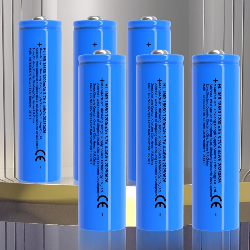 Image of 18650 Lithium-ion Battery, 1200mah, 3.7v, Rechargeable, Metallic Matte End, Button Top, For Headlights, Streamers, Fans, Solar Lights, Flashlights, Clocks, Household Appliances, Travel - No Aa/aaa