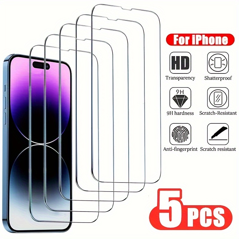 

5pcs Full Cover Tempered Glass Screen Protectors For 15 14 13 12 11 Series