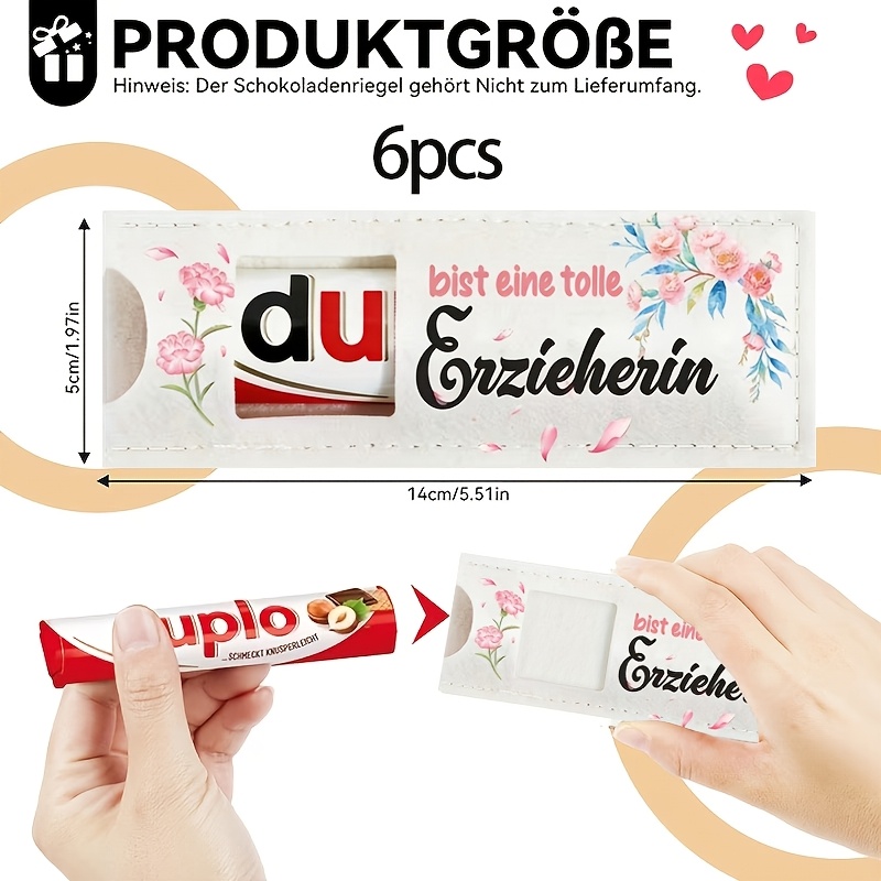 Image of Gift For Her/him 6/10pcs Felt Party Gift Box Packaging, Chocolate Gift Boxes Printed With The German "du Bist Eine Tolle Erzieherin", Favor Gifts, Educator Appreciation Gifts, Educator Farewell Gifts