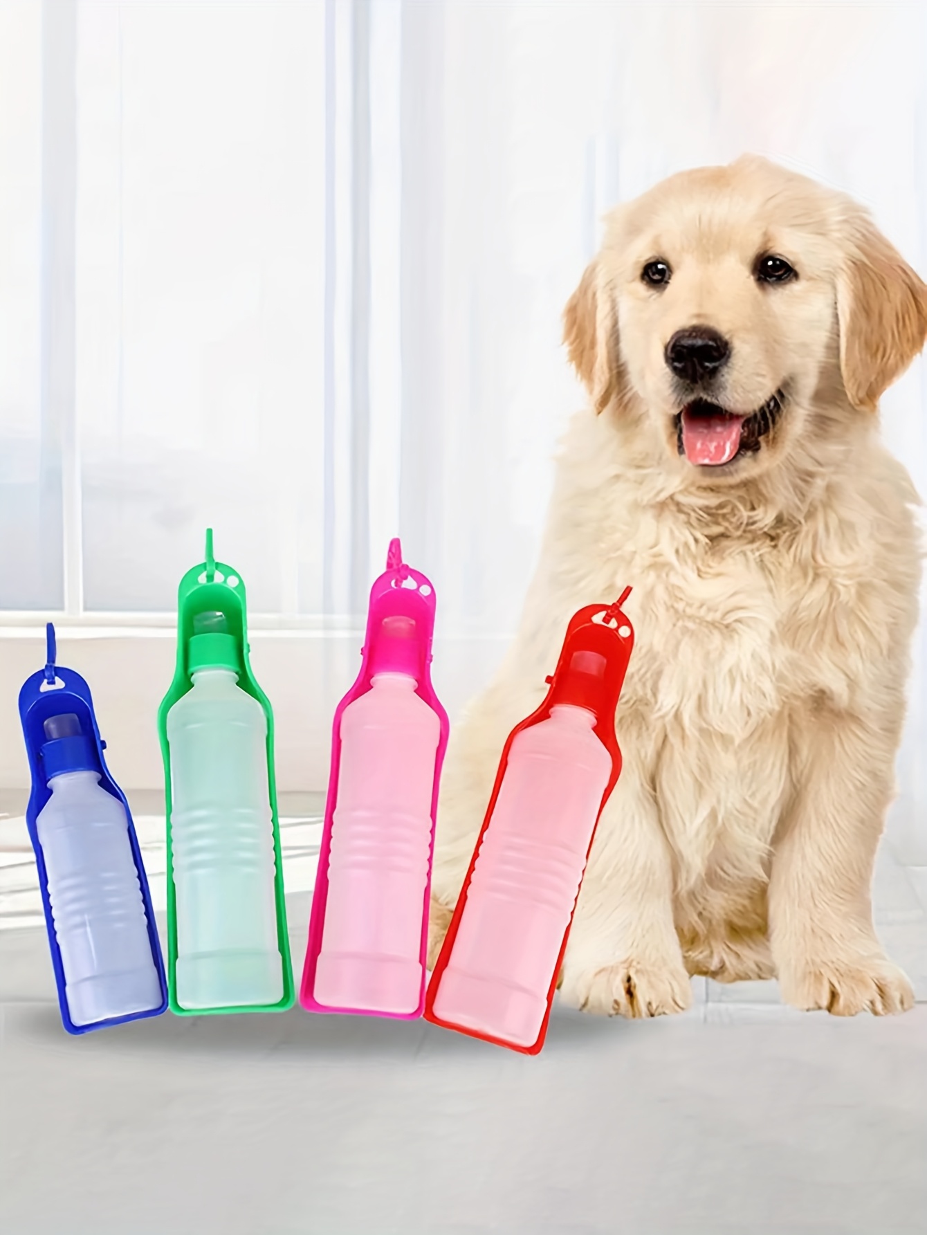 250ml/500ml Foldable Water Bottle For Dogs, Portable Plastic Water Dispenser Outdoor Dog Water Feeder