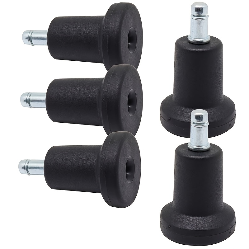 5pcs Office Chair Glides Bell Glides Replacement, Metal Swivel Caster  Wheels to Fixed Stationary Casters, Black Non-Slip Rubber Feet for Carpeted 