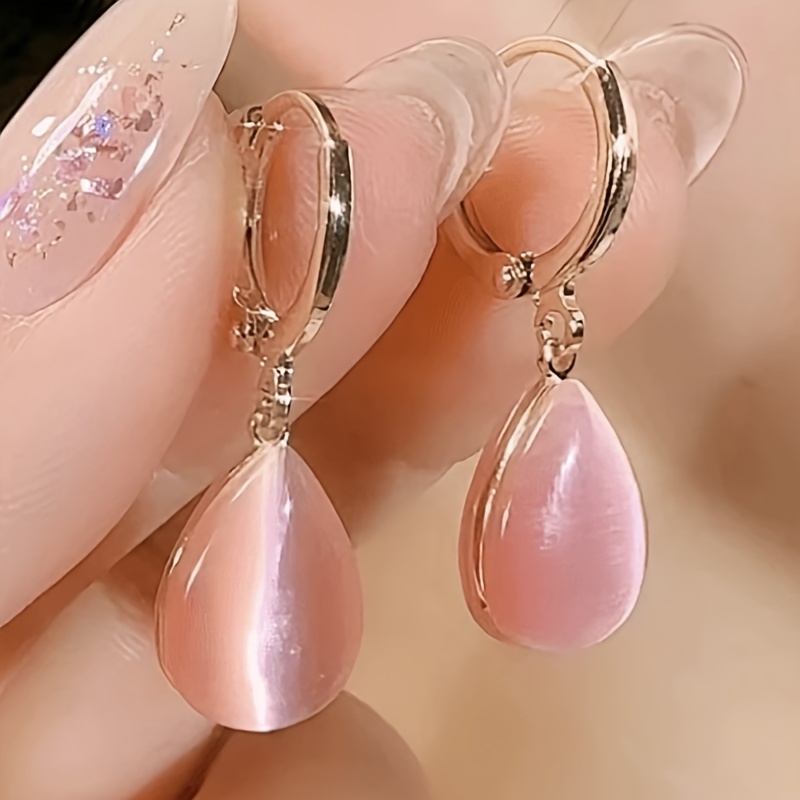 TEMU 1 Pair Of Elegant Earrings With Sparkling Rhinestones - Plated Alloy, Suitable For Casual Decoration
