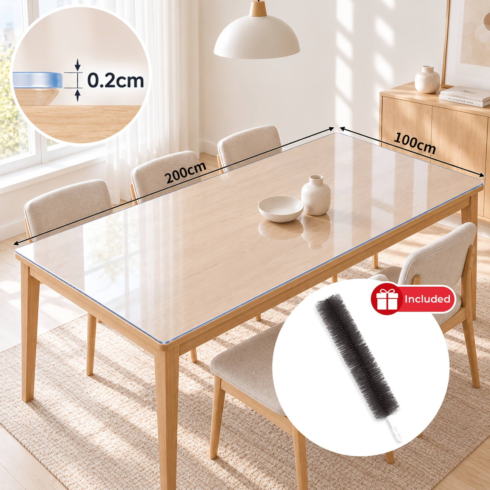 TEMU Tapis de bureau épaissi de 2 mm, protecteur de bureau en PVC rembourré réducteur de bruit, film de de table facile à nettoyer à la chaleur