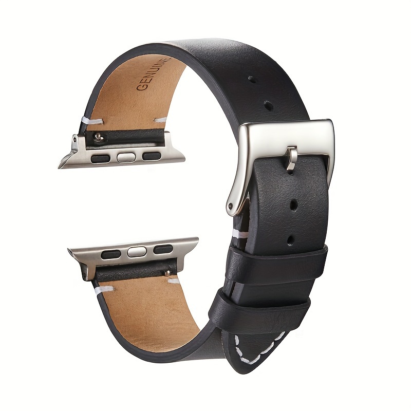 

Calfskin Leather Smartwatch Strap Compatible With Watch Ultra/se/se2/series 9/8/7/6/5/4/3/2/1, Vintage Style, Non-water Resistant, Deployant Clasp, No Battery - Fits 49/45/44/42/41/40/38mm