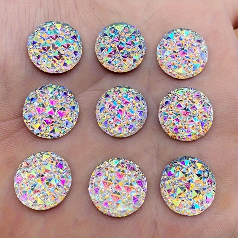 

Strass en Résine AB Cristal de Chaque Taille, Pierres de Cristal Rondes à Dos Plat Non Fixation à Chaud pour Scrapbooking et Loisirs Créatifs DIY - HB39