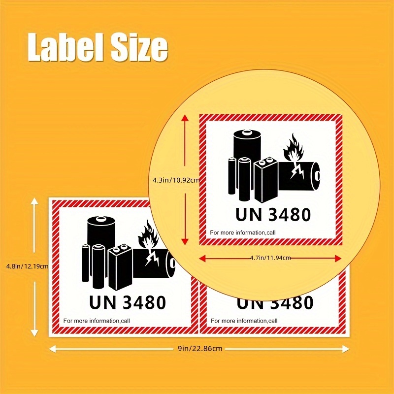 Un3480 Lithium lon Battery Caution Labels Adhesive Safety - Temu