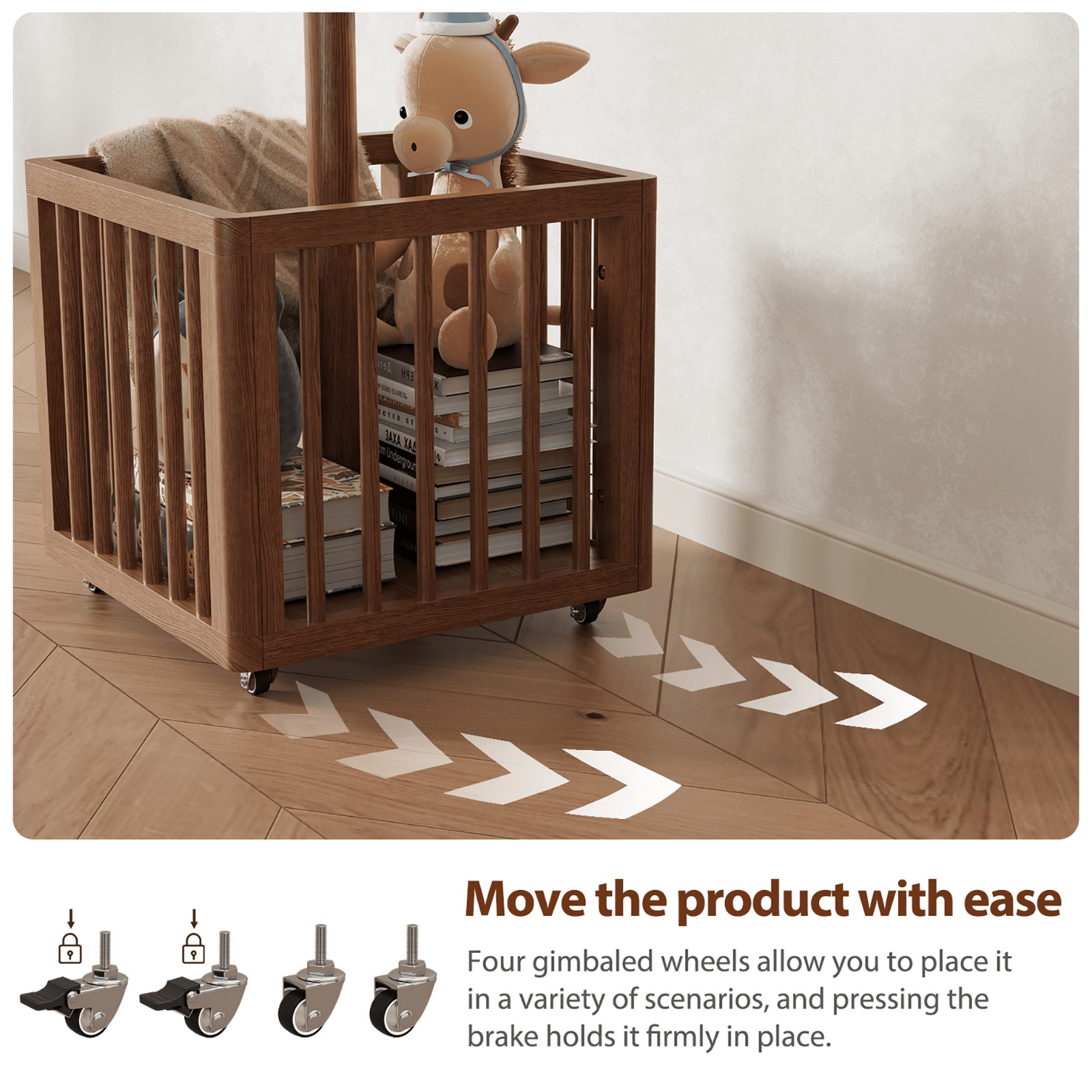 Solid Wood Coat Rack Stand Hanging Clothes Rack with Storage Basket Storage Function Home Decor Free Shipping