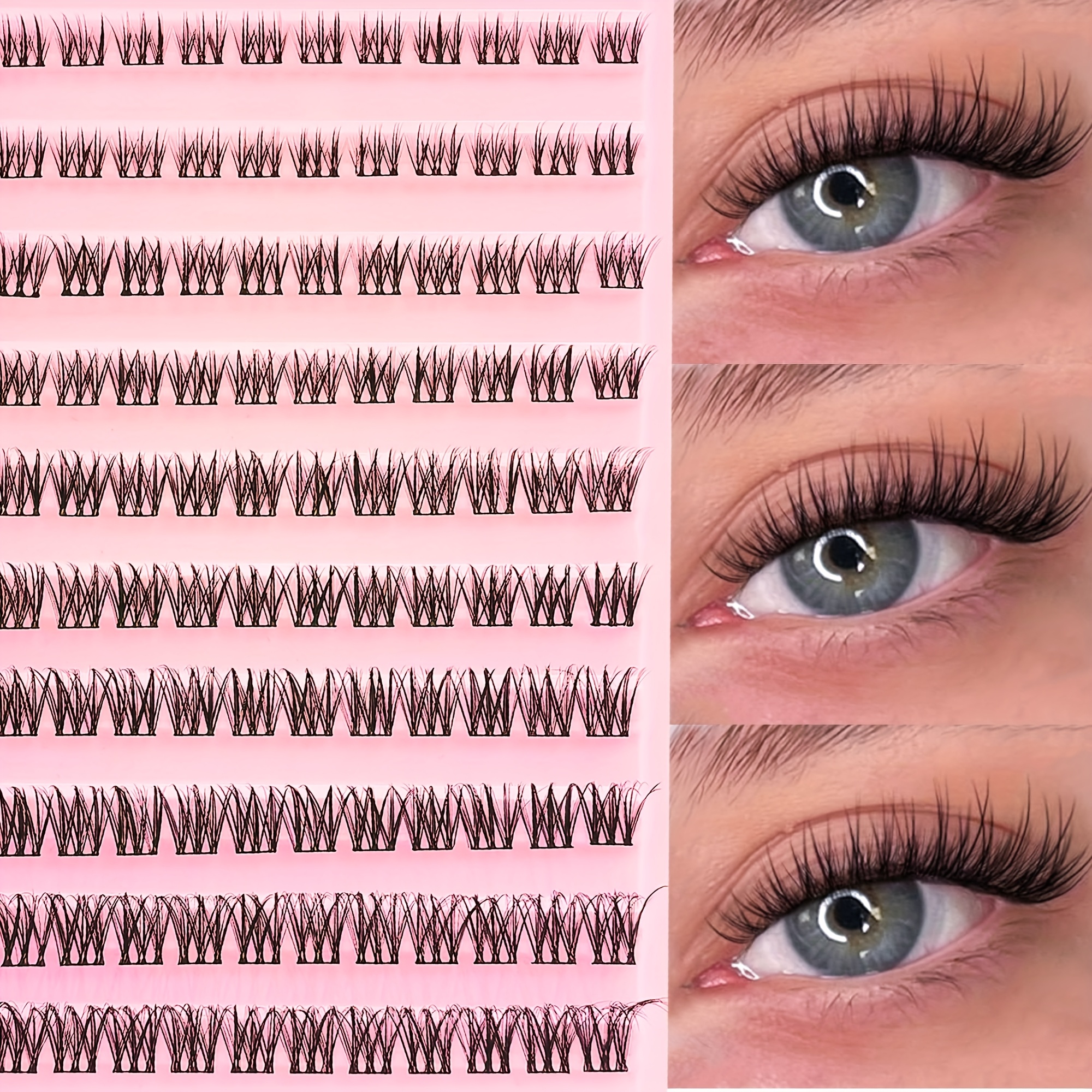 Image of 120 Clusters Of False Eyelashes, 8-16mm, Natural And Thin, Reusable, Perfect For Halloween, Christmas, Valentine's Day Gifts, , Etc