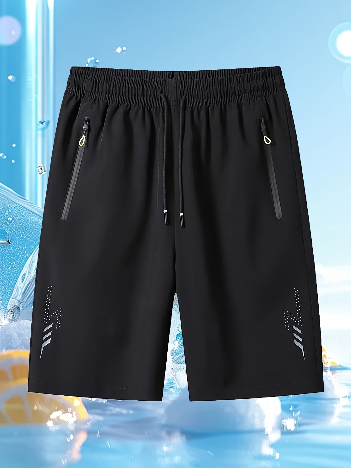 3pcs mens summer athletic shorts ice fiber quick dry