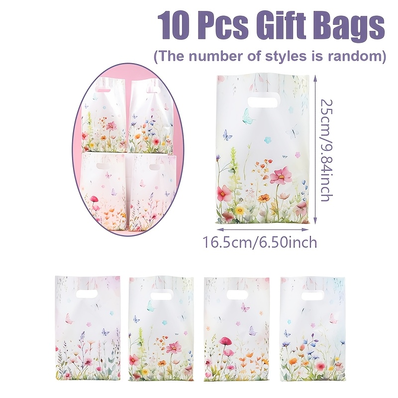 10/25/50pcs, Theme Gift Packing Bags, Pattern Gift Bags, Happy Birthday Decoration For Home, Spring Theme Party Supplies, Baby Shower Party Decor, Wedding Party Gift Packing Bags( Of Styles Is Random)