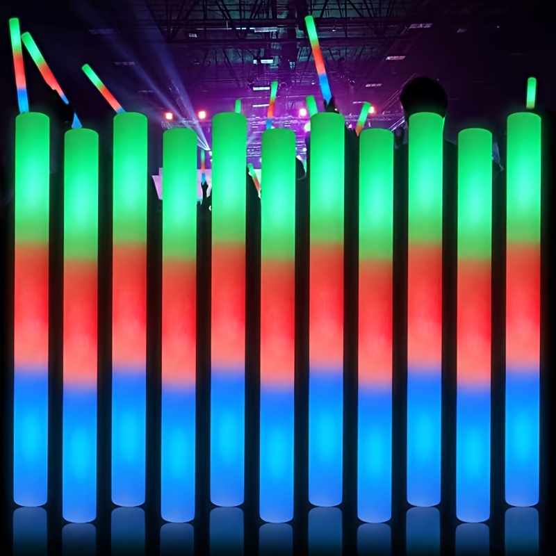 TEMU 78pcs Led Foam Glow Sticks, Foam Light Glow Sticks Bulk With 3 Flashing Glow In The Dark Party Supplies For Weddings, Christmas, Festival,