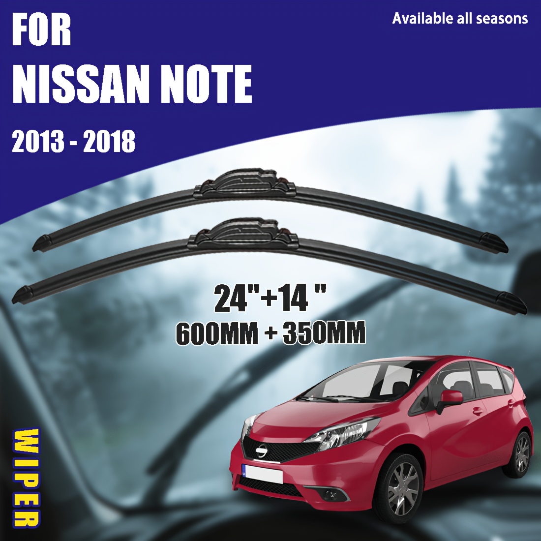 TEMU For Note 2013-2018 Windscreen Wiper Blades Front "14", Original Equipment Windshield Wiper Blades, Windshield Wiper Blade Replacement