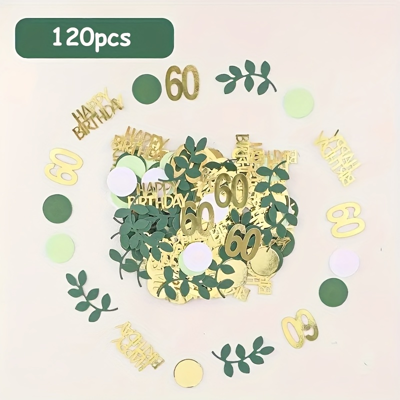 120pcs 60th Birthday Party Decoration Confetti, Birthday Table Decoration Supplies, Confetti