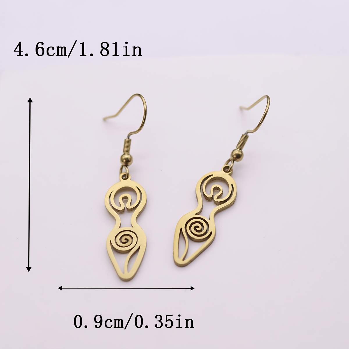 Women's Wicca Spiral Goddess Fertility Dangle Earrings
