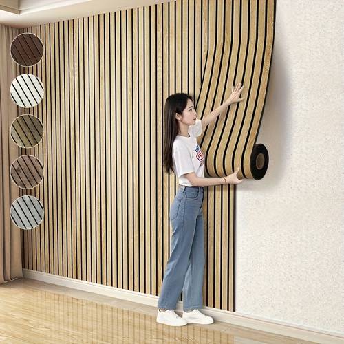 Artikelbild 3d holzmaserung wandpaneele, selbstklebende schaumstoff verdickte tapete, heimdekoration wandaufkleber, abziehen und aufkleben, leicht zu reinigen und zuschneiden, für renovierung von wohnzimmer, schlafzimmer, esszimmer und decke weihnachtsdekoration halloween