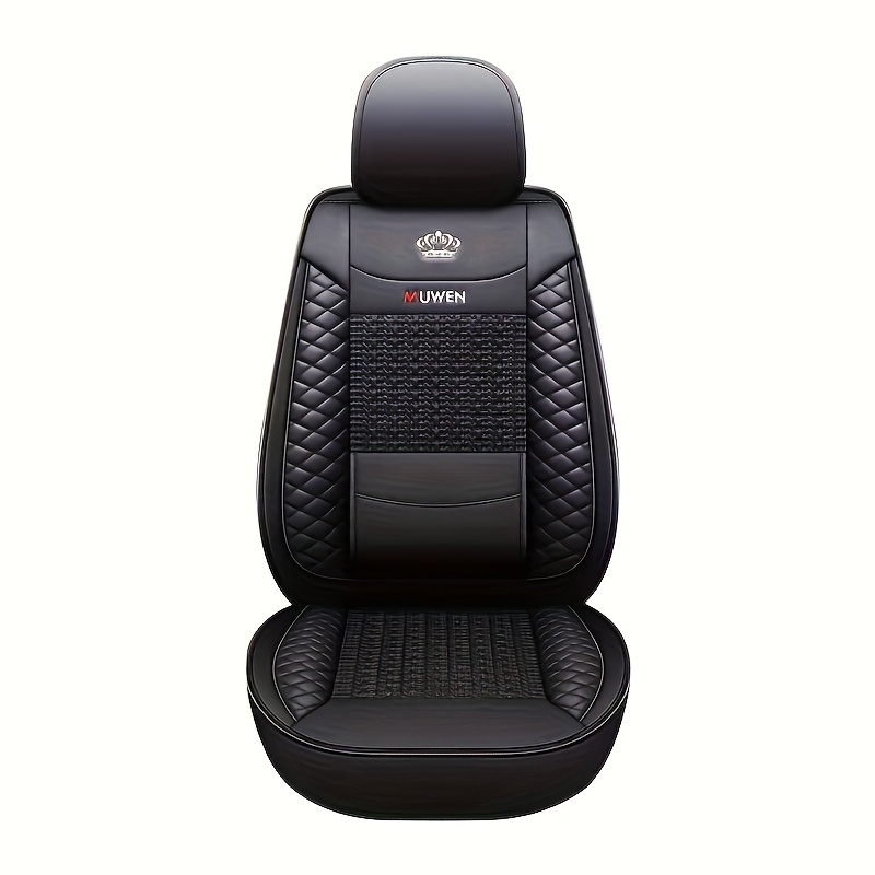 TEMU Quality Crown Braided Single Seat Car Seat Cushion Car Seat Cover Breathable Full Enclosure Summer Cool Seat Cushion Braided Car Seat Cushion