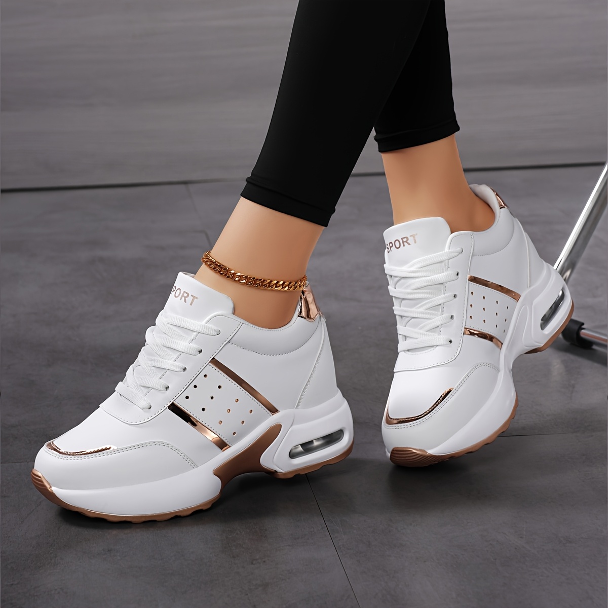 Image of Women's Lightweight Walking Shoes With Thick Non-slip Sole & Cushioning - Outdoor Sneakers Suitable For Seniors,, Casual Wear - Upper & -absorbing