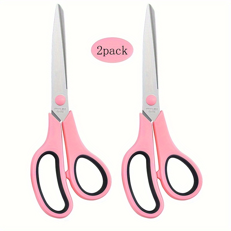

2-piece 8.5" Stainless Steel Scissors - Ultra Sharp, Comfort Grip For Office, Sewing, Crafts & School Supplies