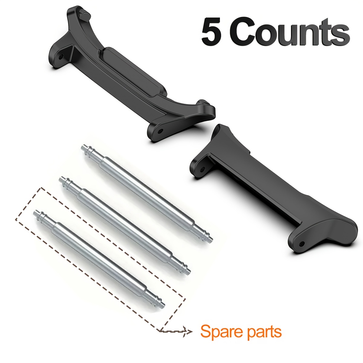 TEMU 5pcs/set 2pcs Connectors + 3 Ears For Galaxy Watch Ultra 47mm Band Watchband Strap Adapters Bracelet Replacement Accessories 20mm 22mm 24mm