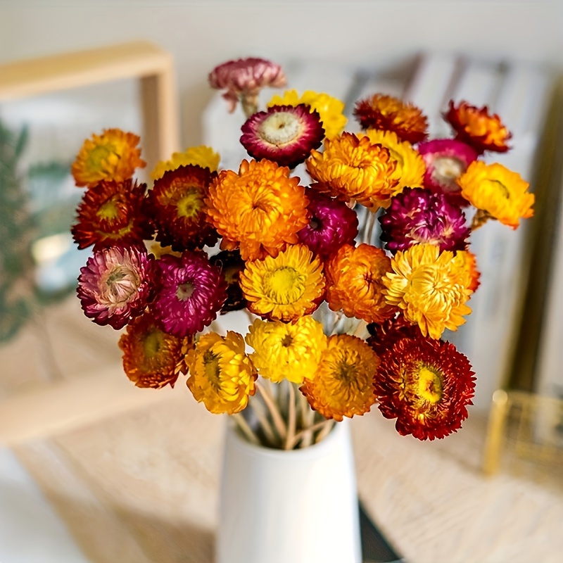 

25-piece Boho Chic Dried Flower Bouquet - Multicolor Daisies, Sunflowers & Chrysanthemums For Weddings, Home Decor, Diy Crafts & More Wedding Bouquets For Bride Bouquet Accessories