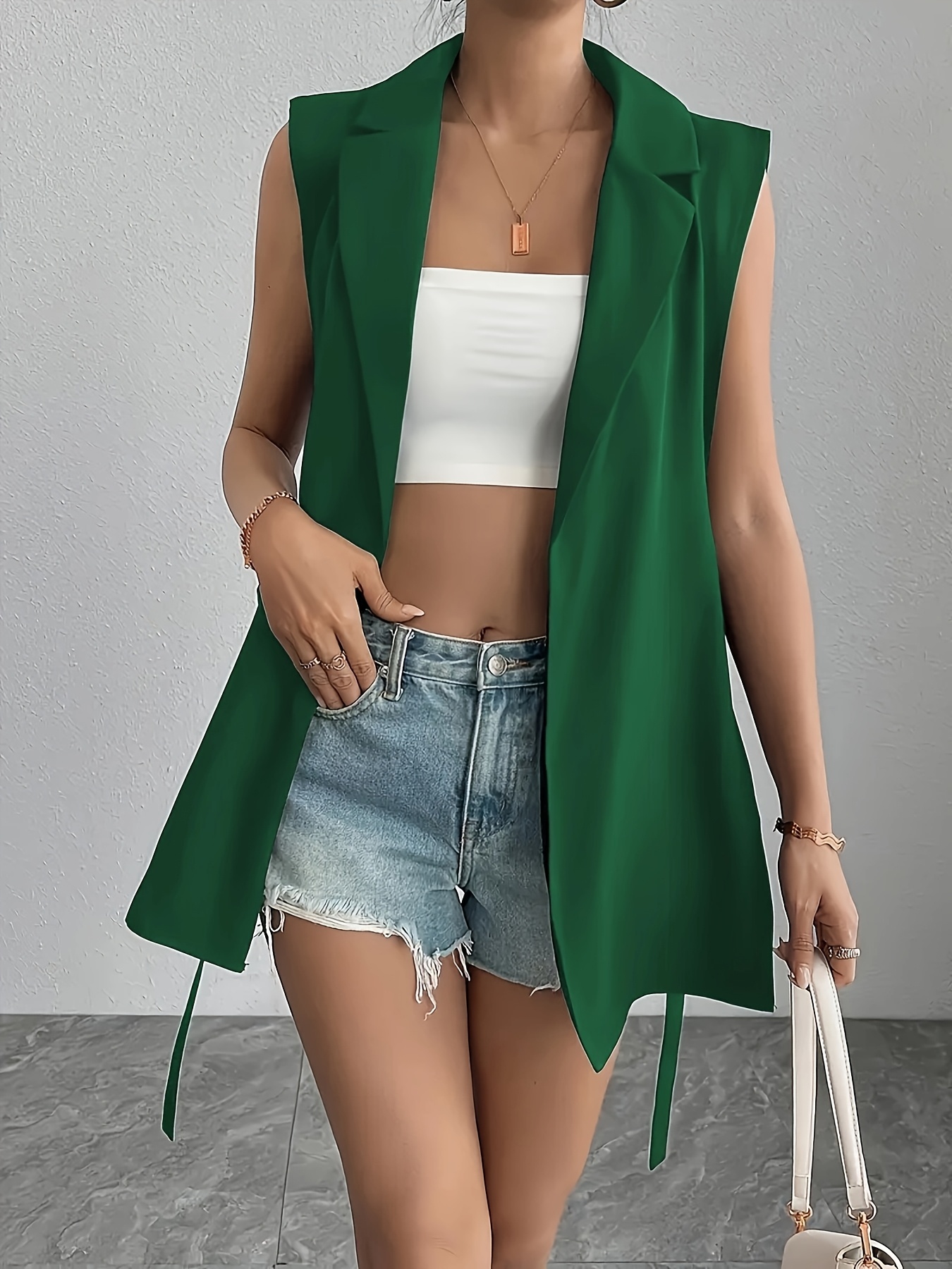 plus size sleeveless plus size women's suit Temu Mauritius