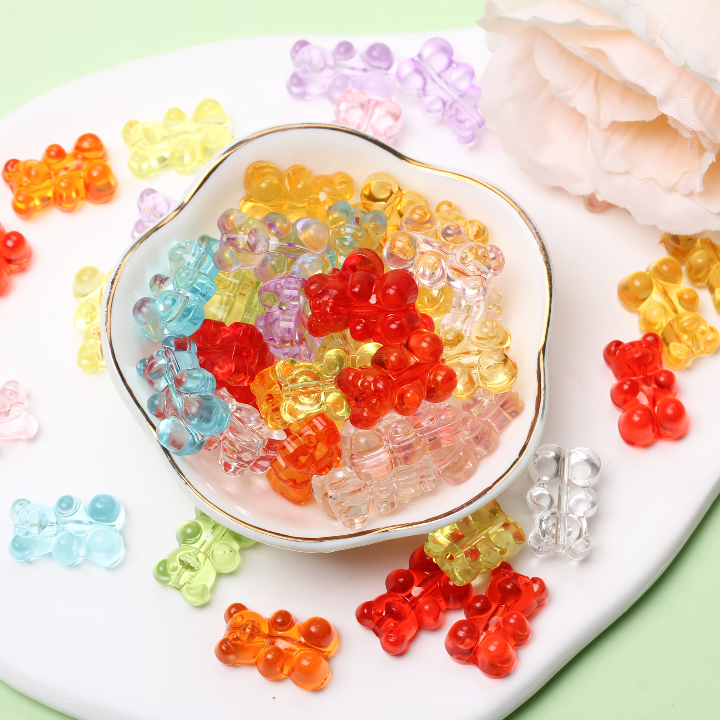 

20pcs -colored Bear , 19x12mm - For Making, Necklaces, Bracelets & Crafts