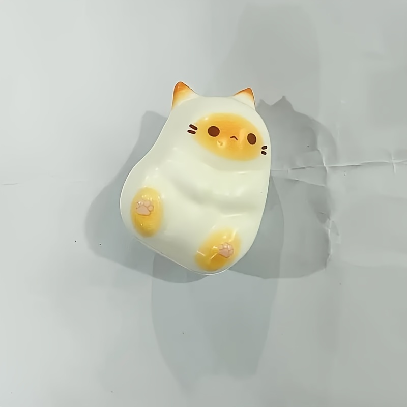 1pc Cute Cartoon Cat Squeeze Toy, Soft Slow Rebound PU Pop Fidget, Mixed Colors, Ideal for Kids & Adults, Perfect for Halloween & Christmas Gifts